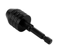 0.3-8mm 1/4 pulgadas Destornillador chuck de taladro sin llave Adaptador conductor de taladradora de cana hexagonal Conversor adaptador de cambio rapido - Negro