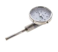0 a +120°C Termómetro bimetálico de acero inoxidable Gabinete de 63mm Fondo de vástago de 63mm