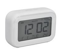 01 02 015 Reloj Despertador, Reloj de Escritorio Blanco Compacto, Modo Fin de Semana con Pantalla LCD para Dormitorio, Hogar, Oficina
