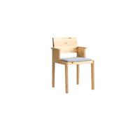 016 Maasto Silla de Comedor con Reposabrazos y Asiento Tapizado Natural/Cuadrado 0134