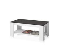 0X1639A Mesa Centro con revistero, Mesa elevable, mesita Mueble Salon Comedor, Acabado en Blanco Artik y Oxido, Medidas: 102 cm (Largo) x 43/54 cm (Alto) x 50 cm (Fondo)