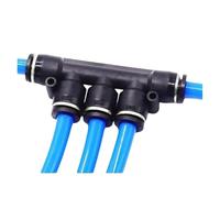 1/10/30/50/100 Uds conector neumático PK negro distribuidor de aire de plástico de 5 vías Ajuste rápido 4/6/8/10/12mm PK4/PK6/PK8/PK10/PK12(PK4,50PCS)