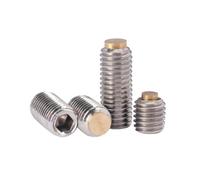 1-10 piezas M2-M16 acero inoxidable cabeza hexagonal hueca tornillos de fijación con punta de cobre, M6x20-4x1mm(5 piezas)