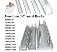 1-10 Piezas Perfil en U de Aluminio, Longitud 100mm 200mm 300mm 400mm, Tira de Borde Recubierta de Aleación de Aluminio, Riel Guía en U de Aluminio 14X6X200mm 1Pcs