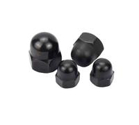1/10 Uds M3 M4 M5 M6 M8 M10 M12 negro 304 A2 tapa de bellota hexagonal cabeza de bola cubierta decorativa semicírculo tuerca de cúpula DIN1587(1pc M12)