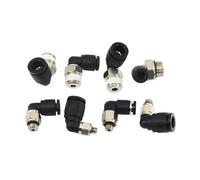 1-10 Uds Mini conector de aire neumático accesorios de codo PL 3 4 5 6mm rosca macho M3 M4 M5 M6 1/8 "tubo de manguera de empuje recto rápido(PL5-M6,10pcs)