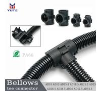 1/10 Unidades Conector de Cableado Automotriz en T de Plástico Corrugado Abrible, Reductor de Diámetro Igual, Derivador de Tres Vías AD21.2-15.8-21.2