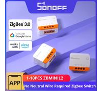 Sonoff Interruptor inteligente Zigbee ZBMINIL2 – sin neutro, 2 vías, Alexa/Google – 4 unidades