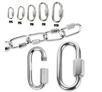 1/2/5/10 piezas M4 M5 M6 M8 M10 Acero Inoxidable 304 Mosquetón de Bloqueo Rápido con Anillo de Seguridad y Gancho de Cadena M6 1pcs