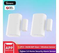 1/2 Uds SONOFF SNZB-04P Zigbee Sensor de ventana de puerta Sensor de alarma de seguridad para el hogar escena inteligente Local funciona con Alexa Google Home ZHA