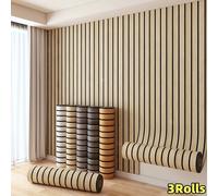 1/3 Rollos de Papel Tapiz Autoadhesivo con 3D Madera - Cuadrícula Engrosado, Diseño para Decoración del y Paredes Destacadas en Salas o TVs, Aplicación Sencilla Pelar & Pegar, Dicoración , Acabado