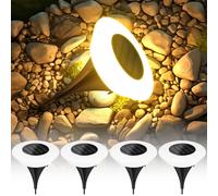1/4PCS Luces solares al aire libre 14LED Lámpara de césped impermeable, 360 ° Iluminación de suelo para jardín, patio, entrada, patio, camping, decoración de verano