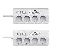 1-4x regleta de enchufes inteligente de 4 vías + 2x USB-A y 2x control de apl...