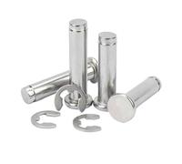 1/5 Uds M3 M4 M5 M6 M8 M10 M12A2 rodamiento de cabeza plana de acero inoxidable eje de posicionamiento cilíndrico pasador de rodillo con clip de eje(1pc M10,65mm)