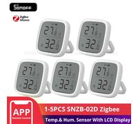 1-5 uds SONOFF SNZB-02D Zigbee Sensor de temperatura y humedad con pantalla LCD módulo de monitoreo de hogar inteligente para Alexa Google Home 4PCS SNZB-02D