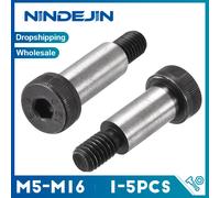 1-5 uds tornillo de hombro con cabeza hexagonal M5 M6 M8 M10 M12 M16 12,9 grado tornillo de rodamiento de rodillos de perno de hombro de acero de alta resistencia D6mm-M5 5pcs