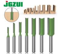 1-7 Uds 6mm 1/4 pulgadas vástago único doble flauta broca recta fresa para madera enrutador de carburo de tungsteno herramienta de carpintería