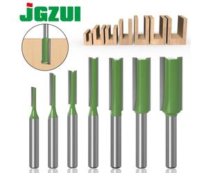1-7 Uds 6mm 1/4 pulgadas vástago único doble flauta broca recta fresa para madera enrutador de carburo de tungsteno herramienta de carpintería