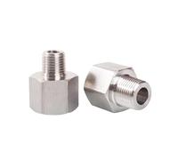 1/8" 1/4" 3/8" 1/2" 3/4" NPT M10 M14 M20 Female Male SS304 Hex Reducer Bushing Pipe Fitting Connector Coupler Pressure Gauge(M10x1mm Female,1l2 BSPT Male)
