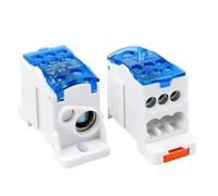 1 bloque de terminales de riel DIN UKK160A, bloque de distribución de energía de una entrada y seis salidas, conector de cable, caja de conexiones