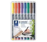1 bolígrafo Lumocolor 318 WP8 para películas, permanente, pack de 8 unidades