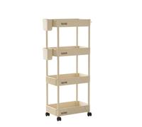 1 Estante de almacenaje para cocina ,Torre deslizante , estante para baño, organizador de ahorro de espacio , con ruedas GIRA para frutas y verduras,FRUTERO 2-4 pisos DE PLASTICO