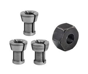 1 Juego de adaptador de mandril de mandril M17 6/6,35/8mm con tuerca, máquina cortadora de grabado, enrutador, herramientas de carpintería 4pcs