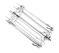1 Juego de brochetas giratorias Kabob, jaula para kebab de acero inoxidable con 10 brochetas, sistema de giratorias con aguja para parrilla de barbacoa, se adapta a la mayoría de las par