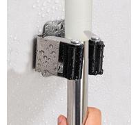 1 juego de clips de almacenamiento para escobas y fregonas, soporte de pared con tornillos, estantes de baño montados para cocina y hogar, 4,5 * 5 * 4 cm, plateado y negro