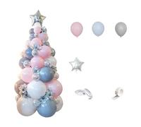 1 juego de decoraciones de Navidad, guirnalda de oro verde oscuro, decoración de Navidad, kit de globos cromados blancos y plateados, kit de guirnalda de globos de árbol de látex, diferentes tamaños