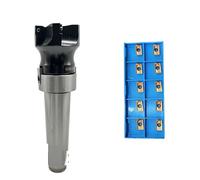 1 juego de portaherramientas MT2 MT3 MT4 FMB22 + cabezal corte BAP300R 40 mm, 50 y 63 + 10 insertos carburo 1135 para fresado máquinas CNC(Inserts 2,MT2-FMB22 300R-63)