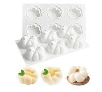 1 molde de silicona 3D para hornear, molde de silicona para tartas, 6 cavidades en forma de flor, molde de silicona flexible de fácil liberación, mousse para pasteles, fondant, pudín, gelatina, postre