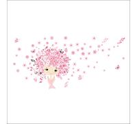 1 pack,cute pink flower baby mermaid for kids girl dormitorio etiqueta
