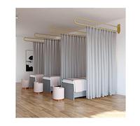 1 Panel Kit de Cortina separadora de ambientes, Montaje en Pared Cortinas de Panel de Pantalla de privacidad para Salones Salón Dormitorio Cortinas Verticales & Varilla de Metal (Color : Gris Claro,