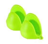 1 par de guantes de horno de silicona, mini guantes gruesos de trabajo de cocina, resistentes al calor, para cocinar, hornear y asar, color verde