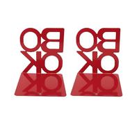 1 par de Sujetalibros, Tapón Decorativo para Libros, Antideslizante, Estilo Minimalista, Multifuncional, Resistente para Bibliotecas (Rojo)