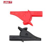 1 par UNI-T UT-C04A pinza de cocodrilo aislada 75mm conector Banana para multímetro sonda pluma pinza de cocodrilo abrazadera eléctrica