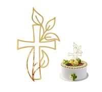 1 pieza Decoración de pastel para bautizos, inserto para tartas, decoración de postre personalizada, suministros de decoración de fiestas, adecuado para comunión, bautizo, fiesta de cumpleaños (oro)