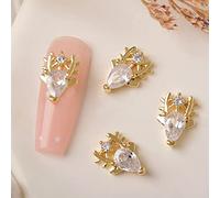 1 pieza Metal Nail Art Rhinestones Aleación Remaches Coloridos Colgantes Navidad Papá Noel Renos Muñeco de Nieve Accesorios Remaches de Metal para Arte