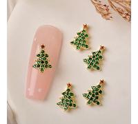 1 pieza Metal Nail Art Rhinestones Aleación Remaches Coloridos Colgantes Navidad Papá Noel Renos Muñeco de Nieve Accesorios Remaches de Metal para Arte