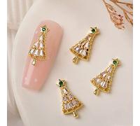 1 pieza Metal Nail Art Rhinestones Aleación Remaches Coloridos Colgantes Navidad Papá Noel Renos Muñeco de Nieve Accesorios Remaches de Metal para Arte