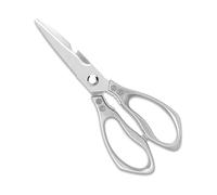 1 Pieza Tijeras de Acero Inoxidable, Tijeras de Cocina Multiusos con Cortahuesos, Abrebotellas, Escamador de Pescado, Cascanueces, Mangos Ergonómicos Antideslizantes,para Pollo, Aves (Plateado,23.5cm)