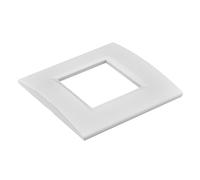 1 placa de plástico cuadrada, 2 módulos para caja 502, compatible con Bticino Living Light, color blanco, serie MBL