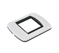 1 placa de plástico ovalada, 2 módulos para caja 502, compatible con Bticino Living Light, color blanco, serie MBL