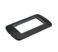 1 placa de plástico ovalada, 4 módulos para caja 504, compatible con Bticino Living Light, color negro, serie MBL