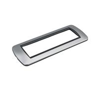 1 placa de plástico ovalada, 7 módulos para caja 506/507, compatible con Bticino Living Light, color gris/plateado, serie MBL