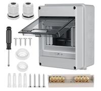1 PzCaja Estanca Exterior Electrica, Caja Cuadro Electrico Superficie Una Fila, Caja de Distribución de Superficie 5 Módulos,Cuadro Electrico Empotrar impermeable IP65 de 5 vías para Jardín Exterior