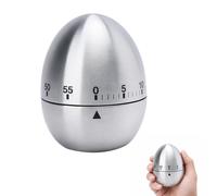 1 reloj de huevos, acero inoxidable, temporizador mecánico, temporizador para hornear, cocinar y té, color plateado