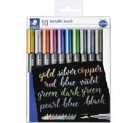 1 rotulador metálico tipo pincel STAEDTLER 8321 TB10, juego de 10 unidades, en estuche