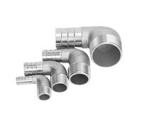 1 Uds 1/8 "1/4" 3/8 "1/2" 3/4 "1" BSPT macho 6 8 10 12 14 15mm codo de espiga for manguera 90 grados 304 conector de instalación de tuberías de acero inoxidable(6MM Barb 1/4")
